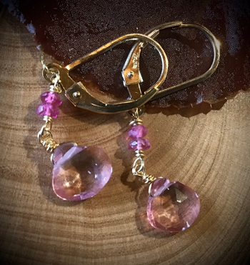 SR6-134 Mystic Pink Topaz Earrings